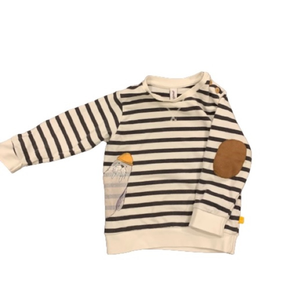 Babyface Striped Elbow Patch Sweatshirt Size 12M